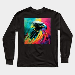 Bald Eagle in Striking Rainbow Colours Long Sleeve T-Shirt